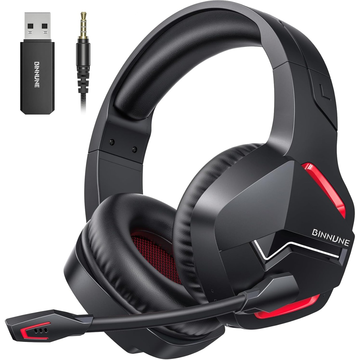 BINNUNE Wireless Gaming Headset with 2.4GHz BW01